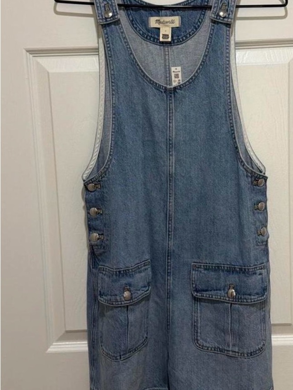 Madewell Light Blue Denim Pinafore Romper